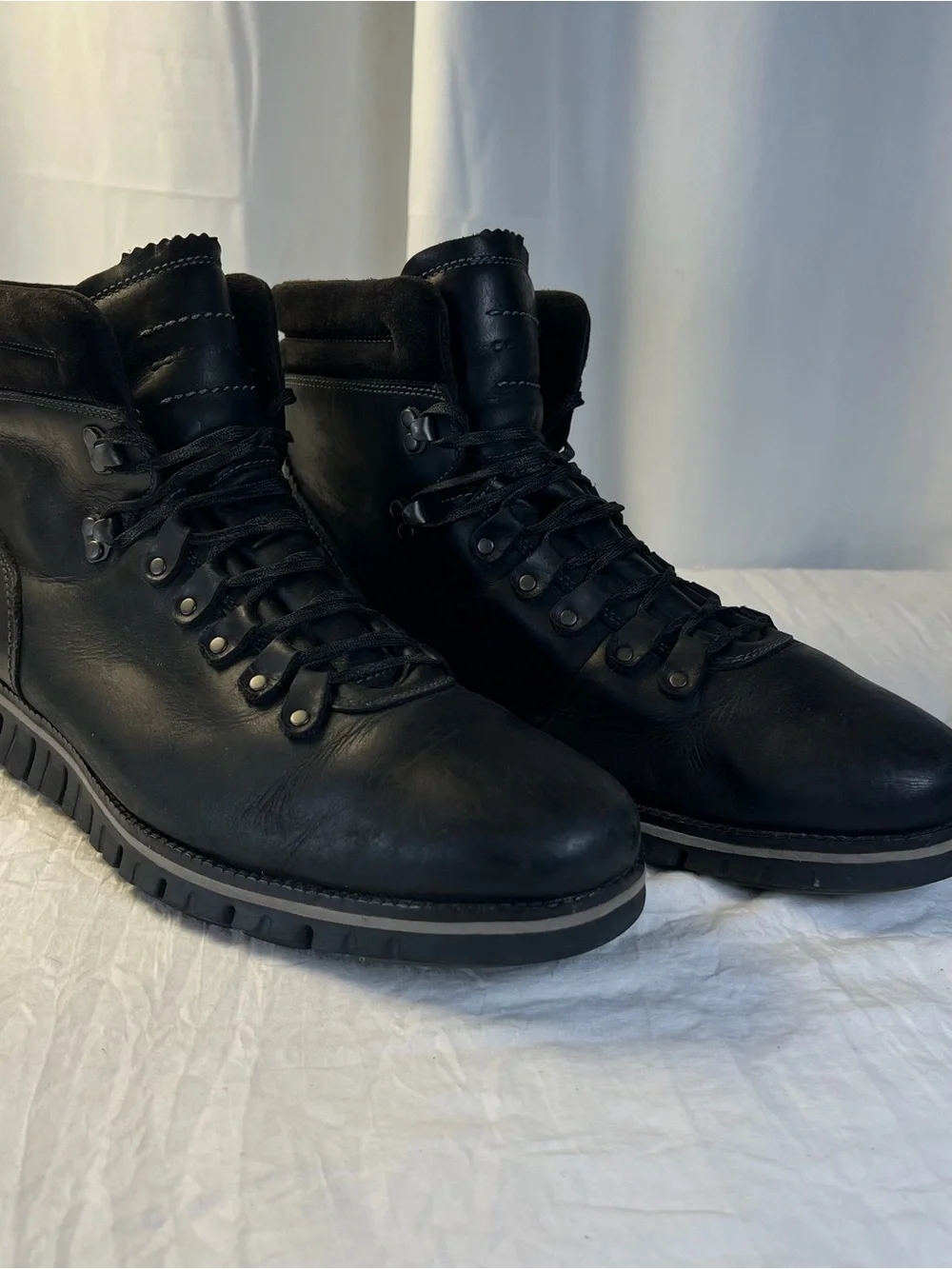Cole Haan ZeroGrand Hiker Boots Waterproof Black Leather C30403 Men’s sz11.5W